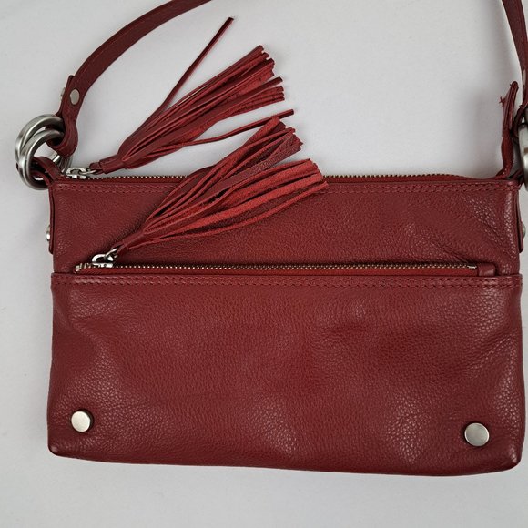 Hadaki Katy's Xbody Deep Red Leather Crossbody Bag - Picture 2 of 16